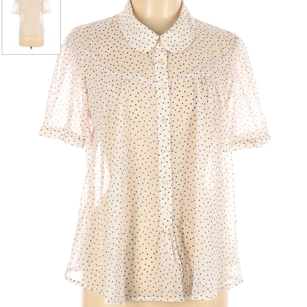 Anthro - Two of Us polka dot blouse